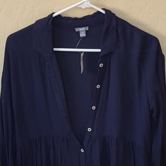AERIE Navy Blue Blouse - Picture 6 of 8